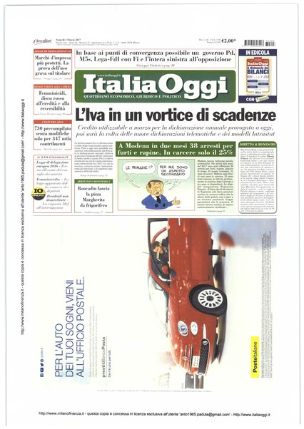 Italia oggi : quotidiano di economia finanza e politica